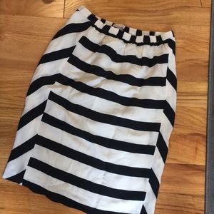 Madewell striped midi skirt with silk feel